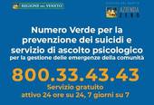 VENETO: si evolve il numero verde antisuicidi 800334343