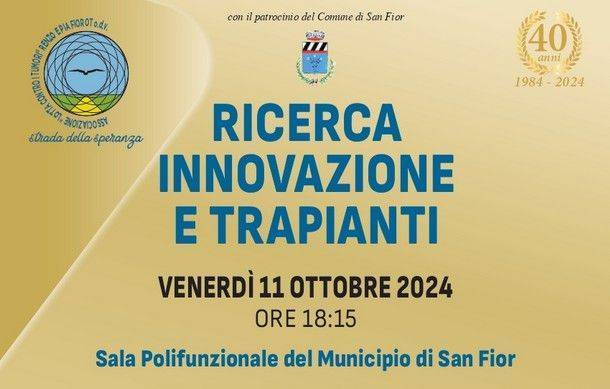 SAN FIOR: convegno su “Ricerca, innovazione e trapianti