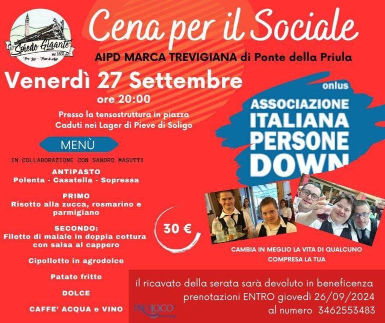 PIEVE: cena solidale pro Aipd